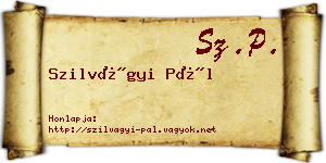 Szilvágyi Pál névjegykártya